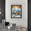 Diamond Painting-DIY Round Part AB Drill Stained Glass Snow Scene (45*55CM)