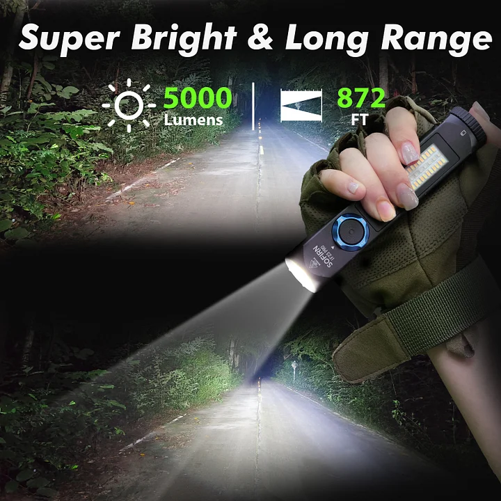 IF23 PRO 5000LM EDC Flashlight with RGB & Side Light, Buck Driver