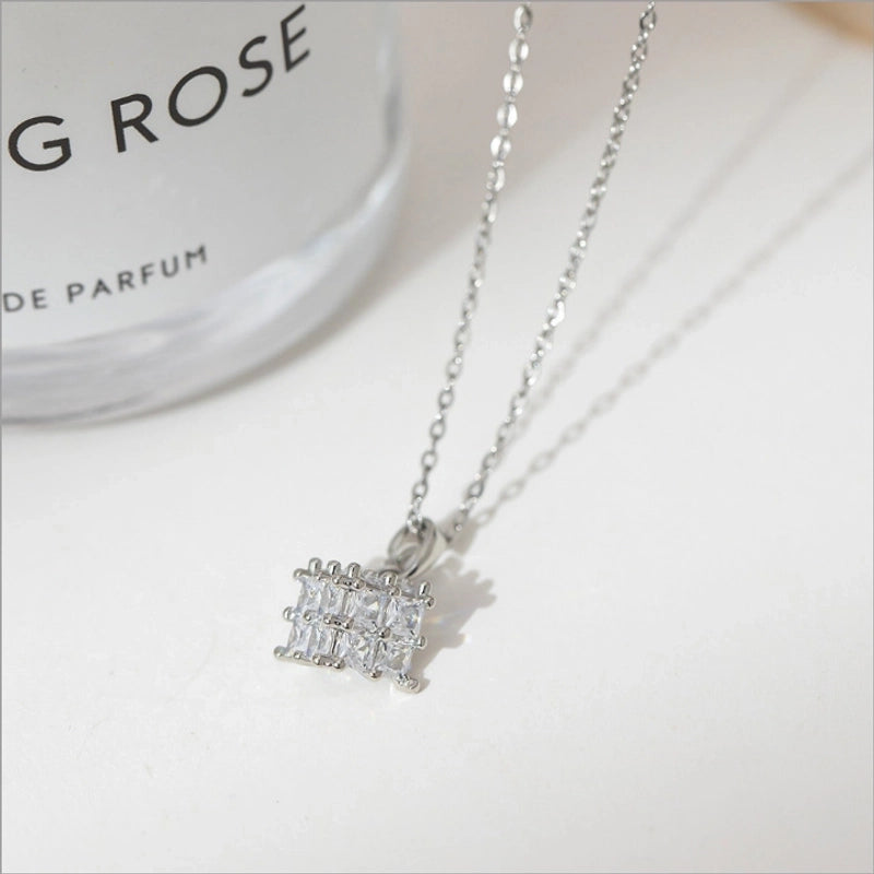 2 Pieces Minimalist Classic Style Geometric Titanium Steel Plating Pendant Necklace