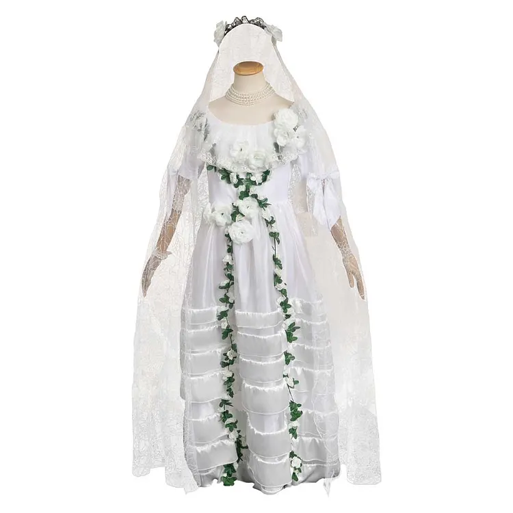 Horror Haunted Mansion 2023 Constance Hatchaway White Wedding Dress Cosplay Costume Outfits Halloween Carnival Suit
