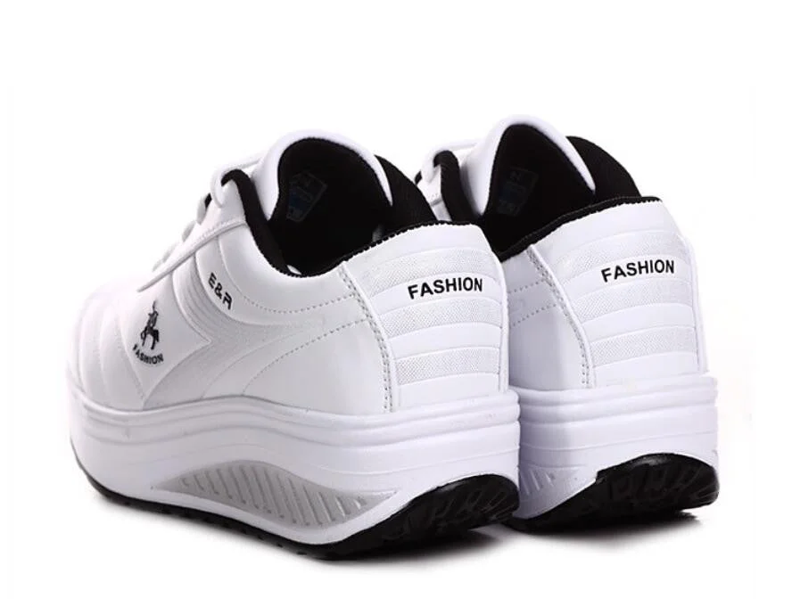 WGZNYN 2022 Platform Sport Shoes For Women Sneakers Pu Leather Breathable Comfortable Fashion Womens Walking Casual Shoes