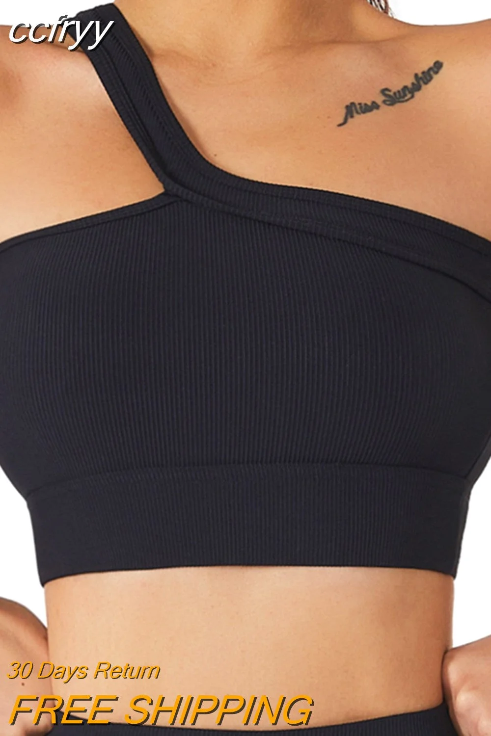 huibahe Sports Bra Women One Shoulder Bra Fitness Yoga Seamless Knitt Gather Crop Top Underwear Padded Workout Female Gym Clothes