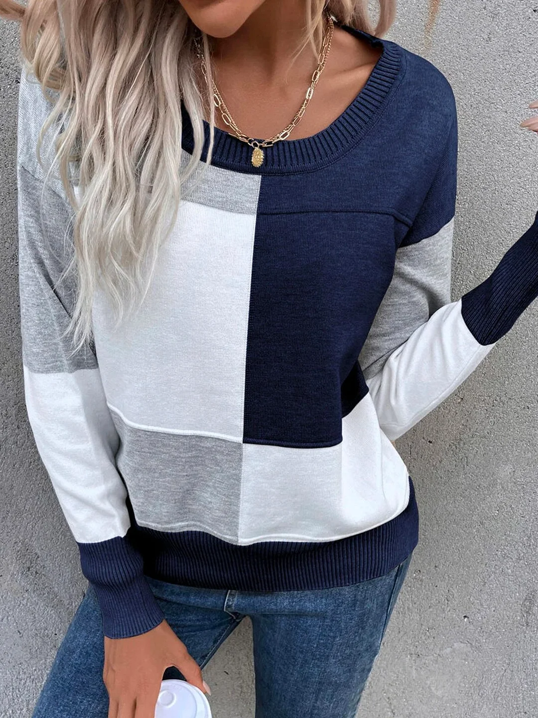 Crew Neck Casual Loose Sweater | IFYHOME