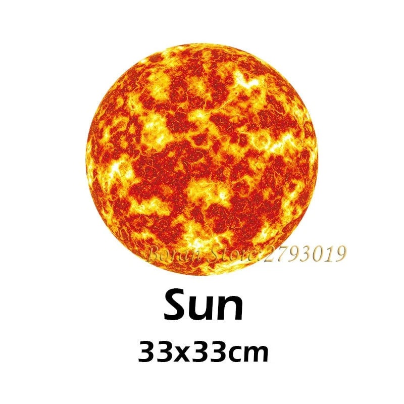 Luminous Planet Wall Stickers Solar System Earth Sun Moon Stickers for Kids Room Home Decoration Outer Space Wall Decals Glow