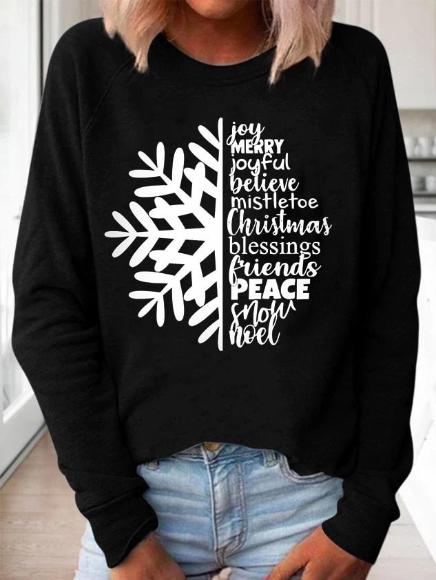 Joy Merry Joyful Believe Christmas Blessing Friends Peace Snow Noel Sweatshirt