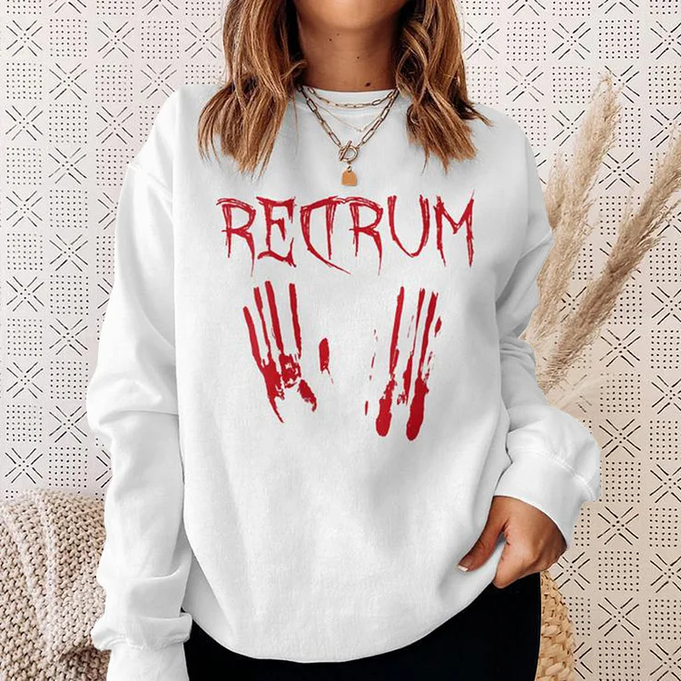 VChics Redrum Halloween Crewneck Casual  Sweatshirt