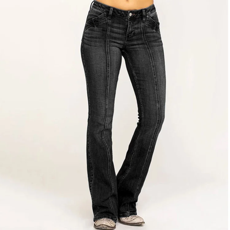 Classic Washed Bootcut Jeans