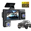3 Channel 1080P Full HD Car DVR Video Recorder 170 Degree Wide Angle DVR On-Dash Camera Looping Recording W/ 3 Inch IPS Screen