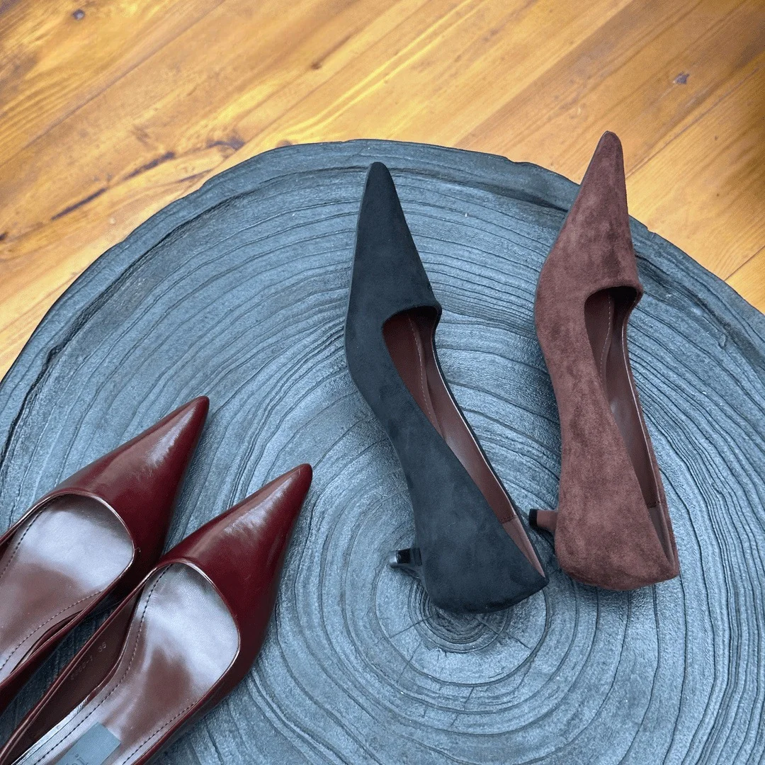 Breakj Breakj Design Sense Retro Pointy Commute Single Shoes In The Fall Of 2025 New French Temperament Kitten Low Heels