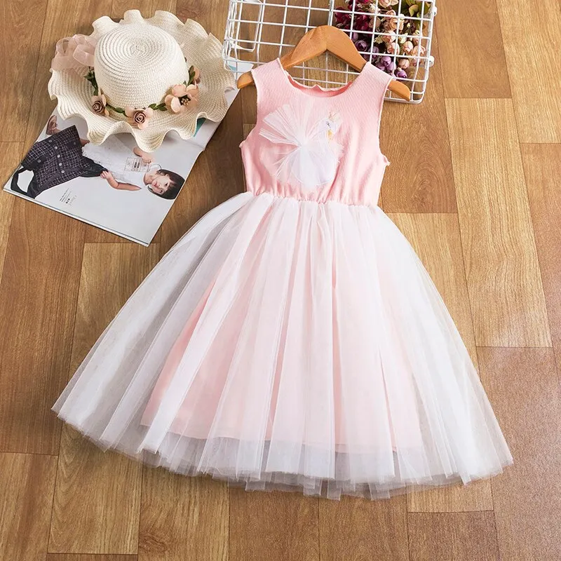 Summer Dresses for Girls Lace Tulle Ball Design Baby Girl Dress Party Dress For 3-8 Years Infant Dresses for toddler girl