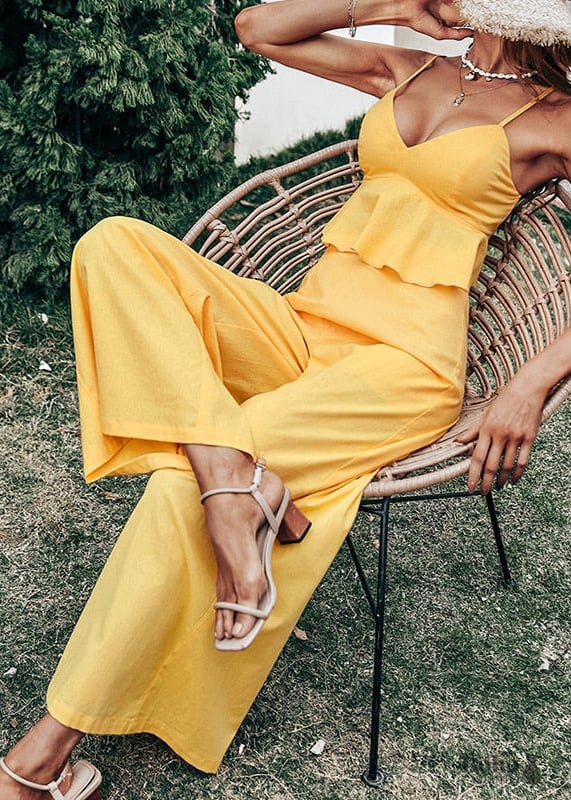 Sexy Two Piece Boho Yellow Dress Mariana - Ladylim