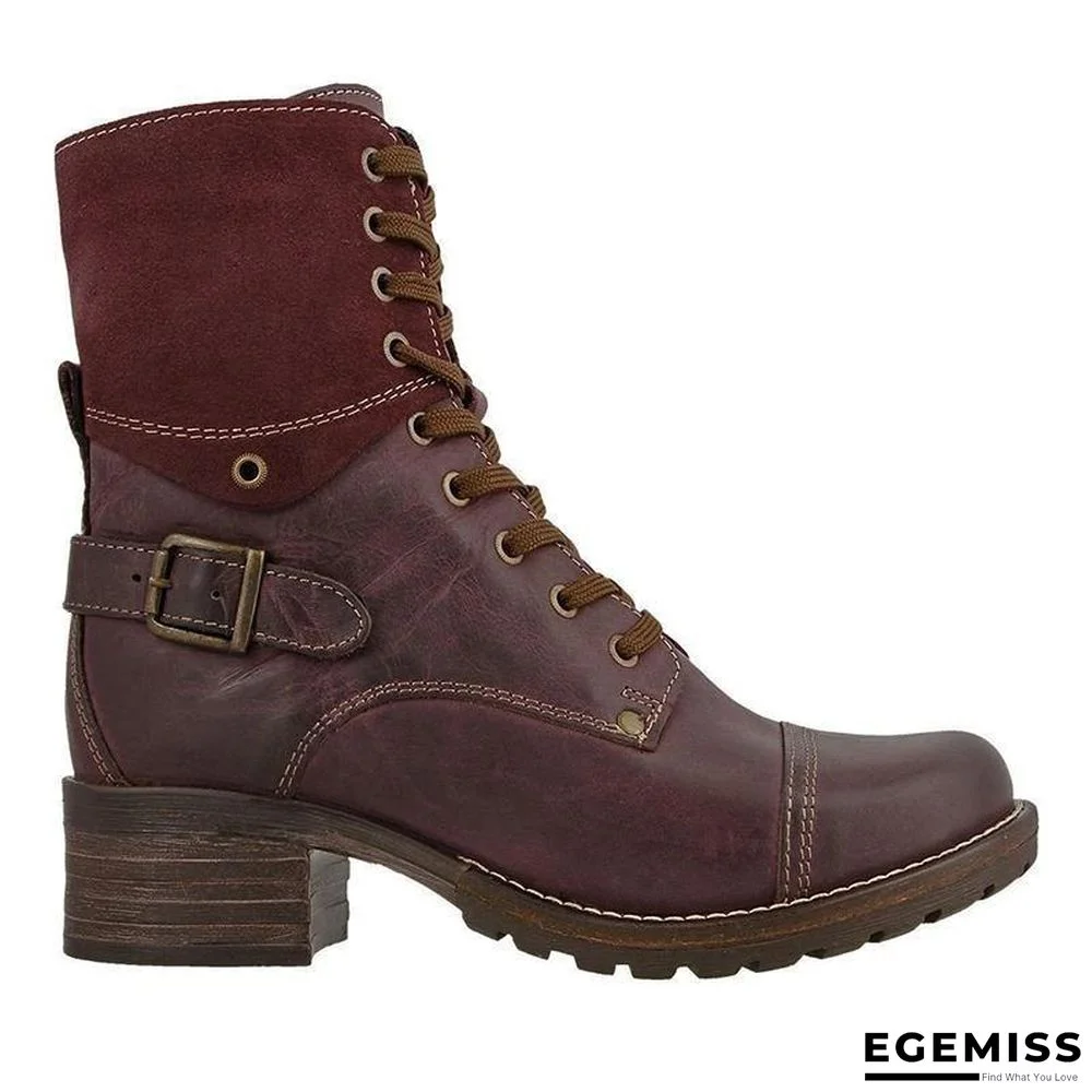 Classic Motorcycle Lace Up Ankle Boots | EGEMISS