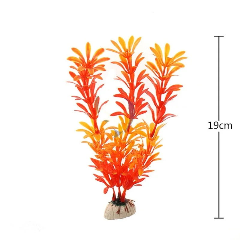 19 cm Green PVC Material Simulation Artificial Water Grass Fake Flower Water Fish Tank Aquarium Bottom Accessories Decoration