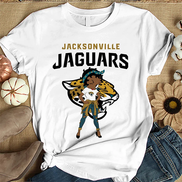 Jacksonville Jaguars  Women's White Relaxed T-Shirt