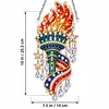 DIY Diamond Painting Acrylic Hanging Ornament, Pearl & Special Shaped Drill Art, Double-Sided Printed Patriotic Home Decor(Liberty Torch)