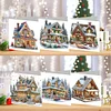 (US Only)6PCS DIY Diamond Art Greeting Cards Xmas House Congratulations Thank You Cards