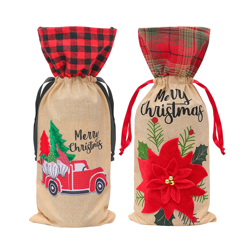 

Christmas Red Wine Bottle Covers Creative Decor Bottle Bag Party Ornament, Car, 501 Original
