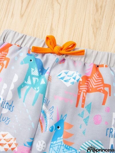 Unicorn Ruffled Top and Pants Set