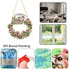 Christmas Diamond Painting Ornament Wreath Train Hanging Decor 9.45x9.45in