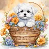 (Multi-Style)Flower Dog - Full Round Diamond Painting 30*30cm