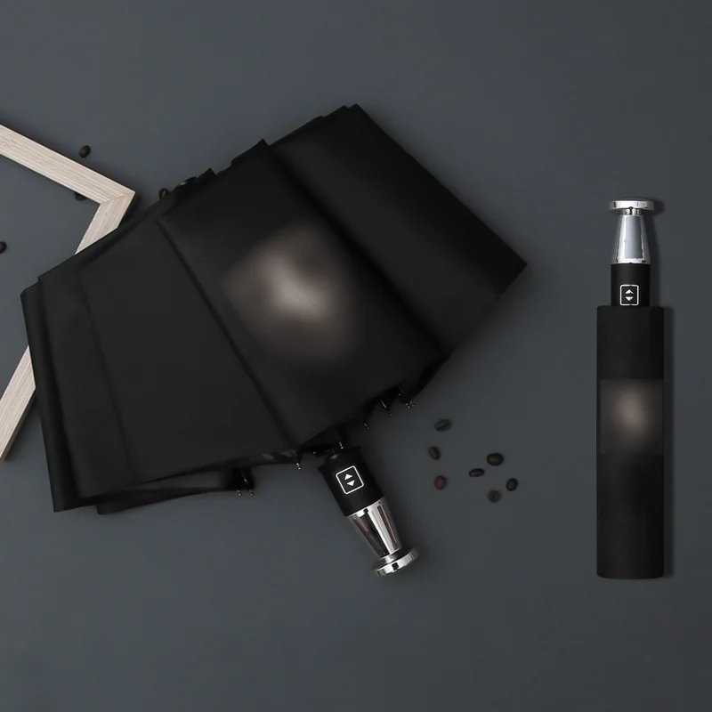  VIP business folding 10-bone black plastic umbrella