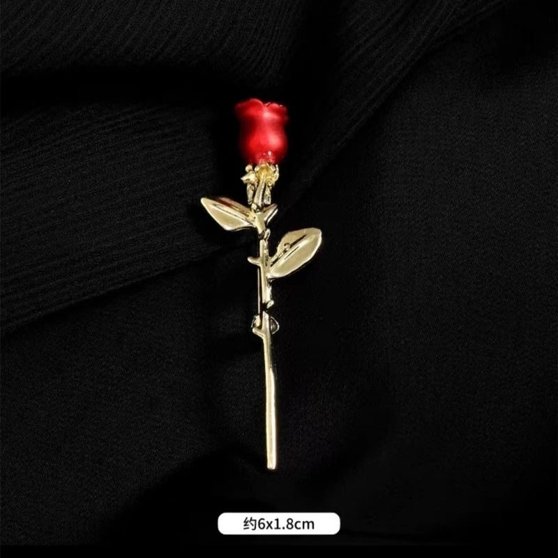 Elegant Minimalist Pin Rose Flower Alloy Plating Women’s Brooches