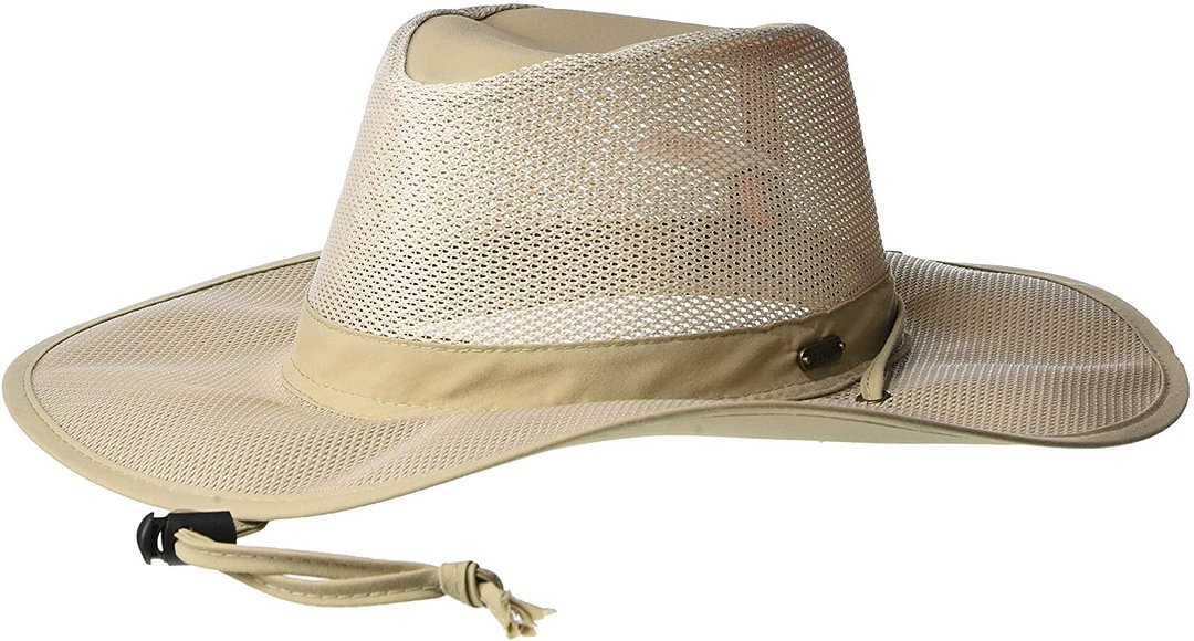 Men's Insect Shield Big Brim Mesh Safari Hat (Large Khaki)