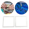 2Pcs Diamond Art Square Auxiliary Frame 3D Printing Diamond Art Desk Positioning Frame Lightweight for Boys Girls Adults Students Home Office Leisure (Cream White small)