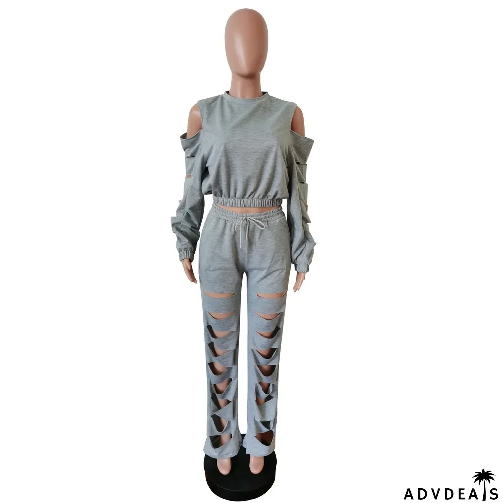 Casual Suit Ripped Fashionable Tracksuit