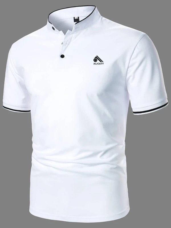 Men's casual loose short-sleeved polo shirt