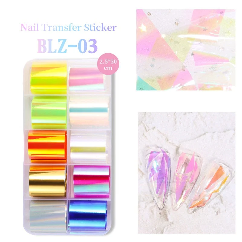 Nail Foils Flowers Nail Stickers Transfer Decals Sliders Christmas Halloween Print Nail Art Decorations DIY Tips Adhesive Wraps