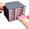 16Pcs Rhinestone Tray Storage Rack Set Large Capacity Diamond Painting Storage Tray Stackable Drilling Disc Rack for DIY Crafts Rhinestones Sorting Trays (Black)