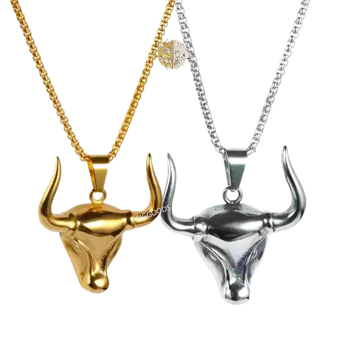 Buzzdaisy Fashion Bull Pendant Men and Women Gold Necklace