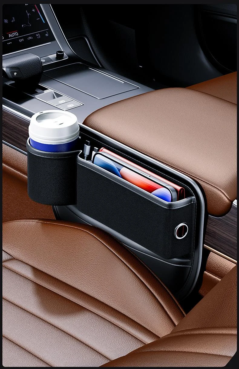 🔥Hot Sale🔥 Car Seat Gap Suede Storage Box (with Water Cup Storage Box)