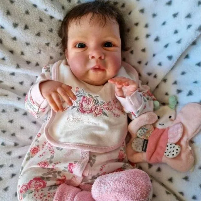  Reborn Newborn Baby Dolls 20" Real Looking Lifelike Brown Hair Cloth Body Girl Named Belinda - Reborndollsshop®-Reborndollsshop®