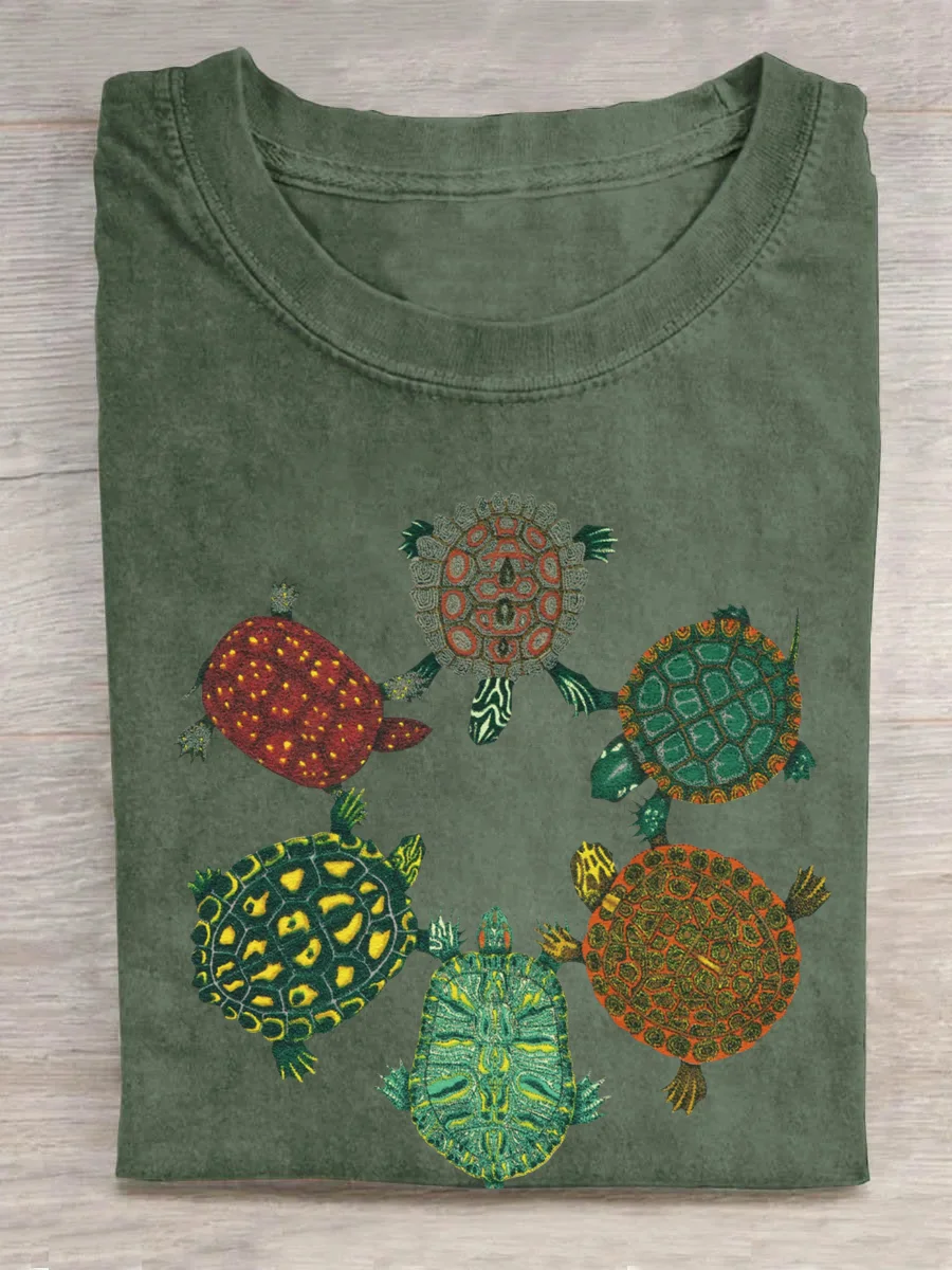 Eagerlys Turtle Circle Adult Sage T-shirt Eagerlys