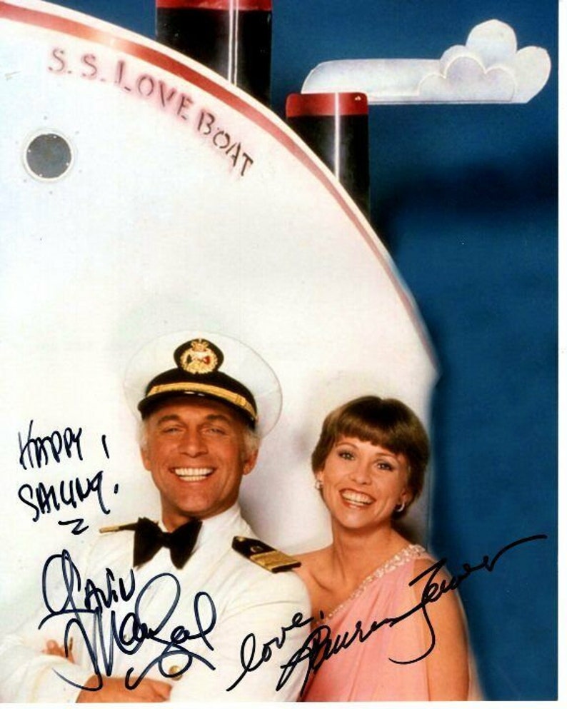 Gavin macleod & lauren tewes signed autographed the love boat Photo Poster painting