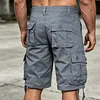 Men's Cotton Cargo Shorts - Tactical Utility Shorts With Button Pockets And Adjustable Hem by Inlyline