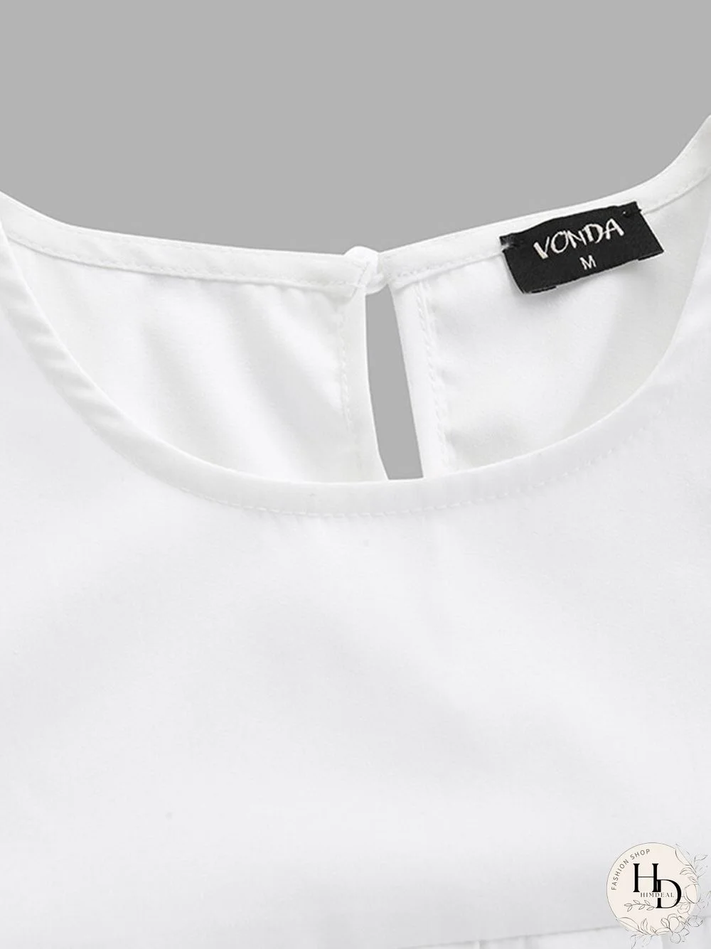 Half Sleeve Pleats Solid Leisure Round Neck Blouse