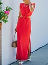 Empire Split-Side Sleeveless Maxi Dress