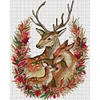 >SALE<Full Embroidery Cotton Thread 14CT Printed Xmas Deer Family Cross Stitch 36x47cm