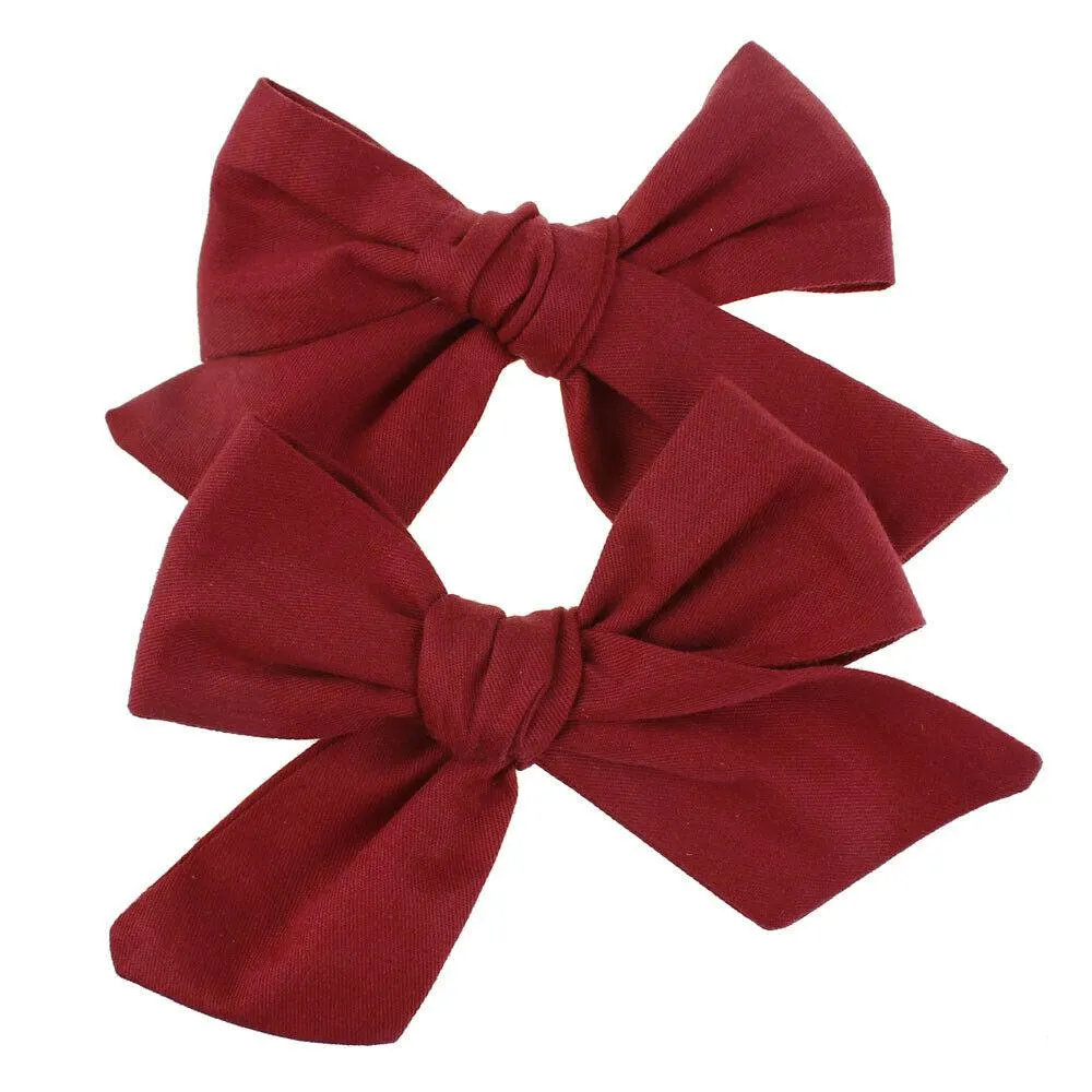 2019 Baby Summer Clothing 2Pcs/Sets Teens Big Hair Bows Knot Hair Clips Girls Kids Toddler Cotton Headband Wholesale 14 Colors