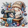 Sewing Machine Gnome-18CT Stamped Cross Stitch 30*30cm/11.81*11.81in