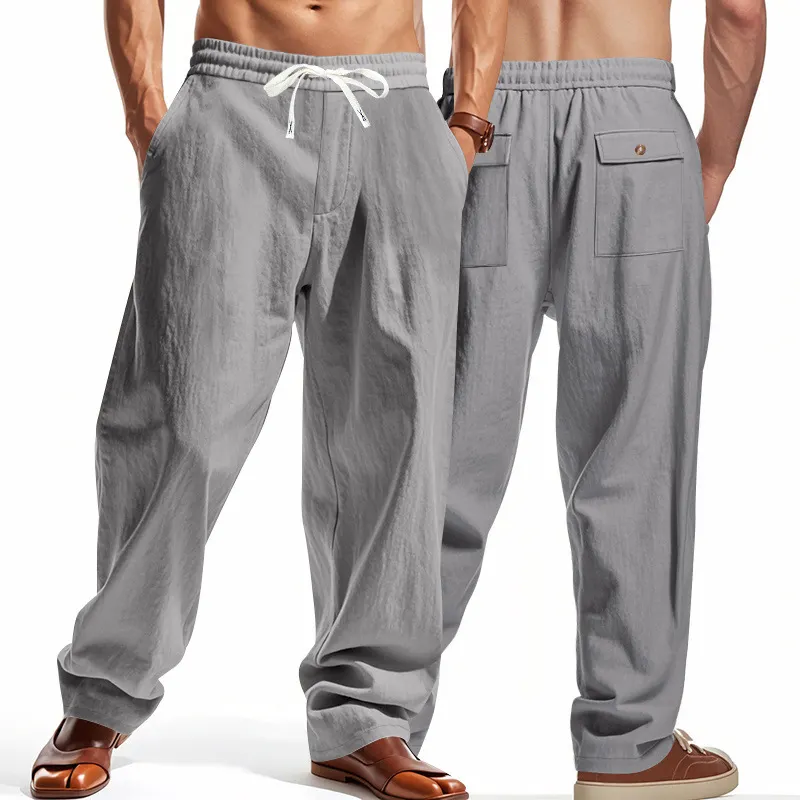 Men’s Summer Casual Linen Loose Straight-Leg Pants – Fashionable, Versatile, Breathable, Quick-Dry