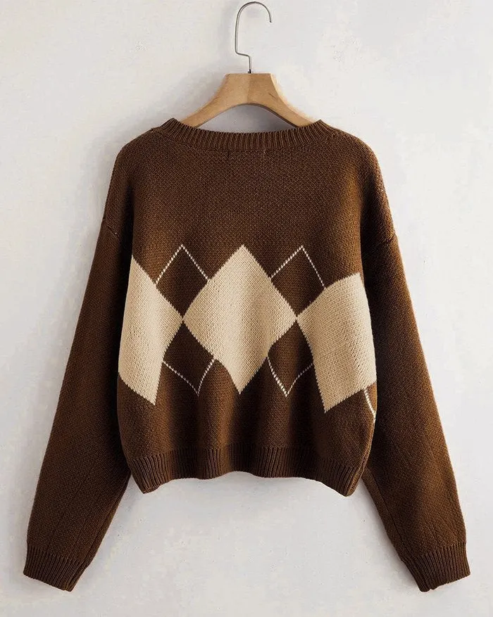 Brownm argyle sweater