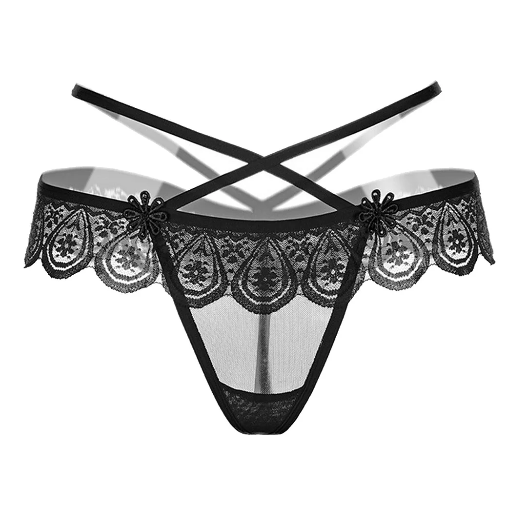 Sexy Panties Women Fashion Tassel Hollow Out Lace Underwear Thong Ladies Pearl Briefs Temptation Sexy Lingerie Multi-color Hot