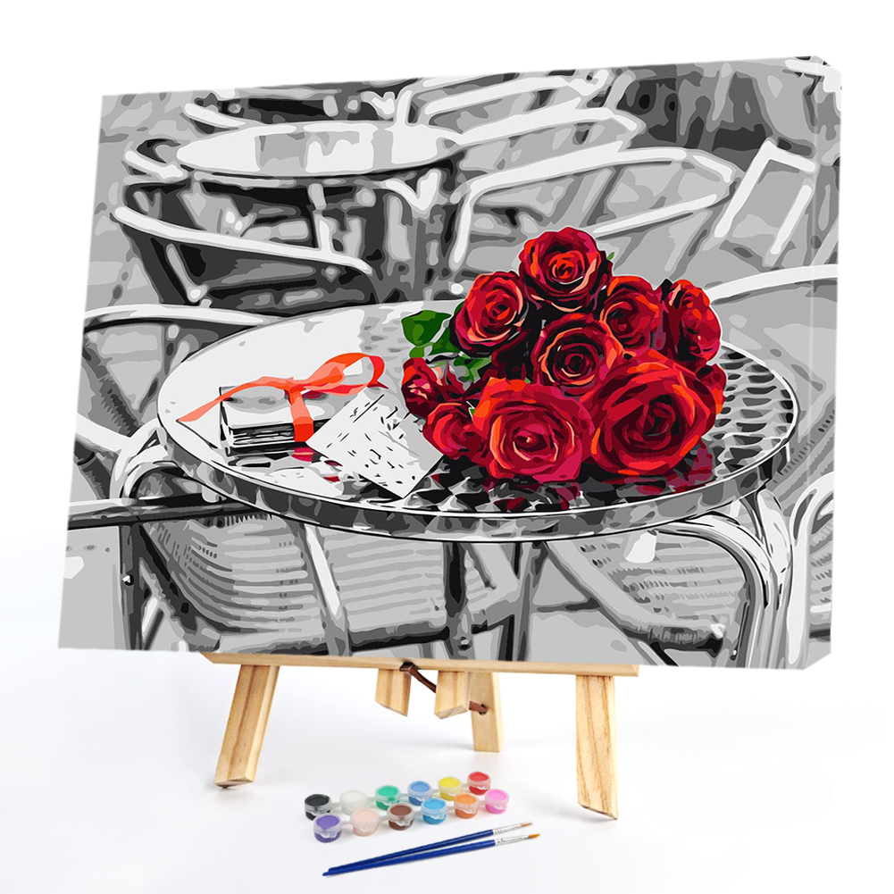 

40*50CM Paint By Numbers-Rose Table, 501 Original