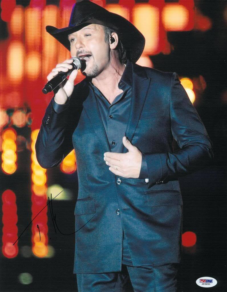 Tim McGraw Signed Authentic Autographed 11x14 Photo Poster painting (PSA/DNA) #J03651