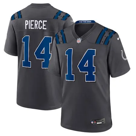 Men's Indianapolis Colts #14 Alec Pierce Charcoal 2026 Rivalries Collection Game Jersey