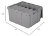 Buckhorn AR2420120201000 Industrial Grade Plastic Attached Lid Flip TOP 17 gallon Container Tote - 24" x 20" x 12" - Grey,
